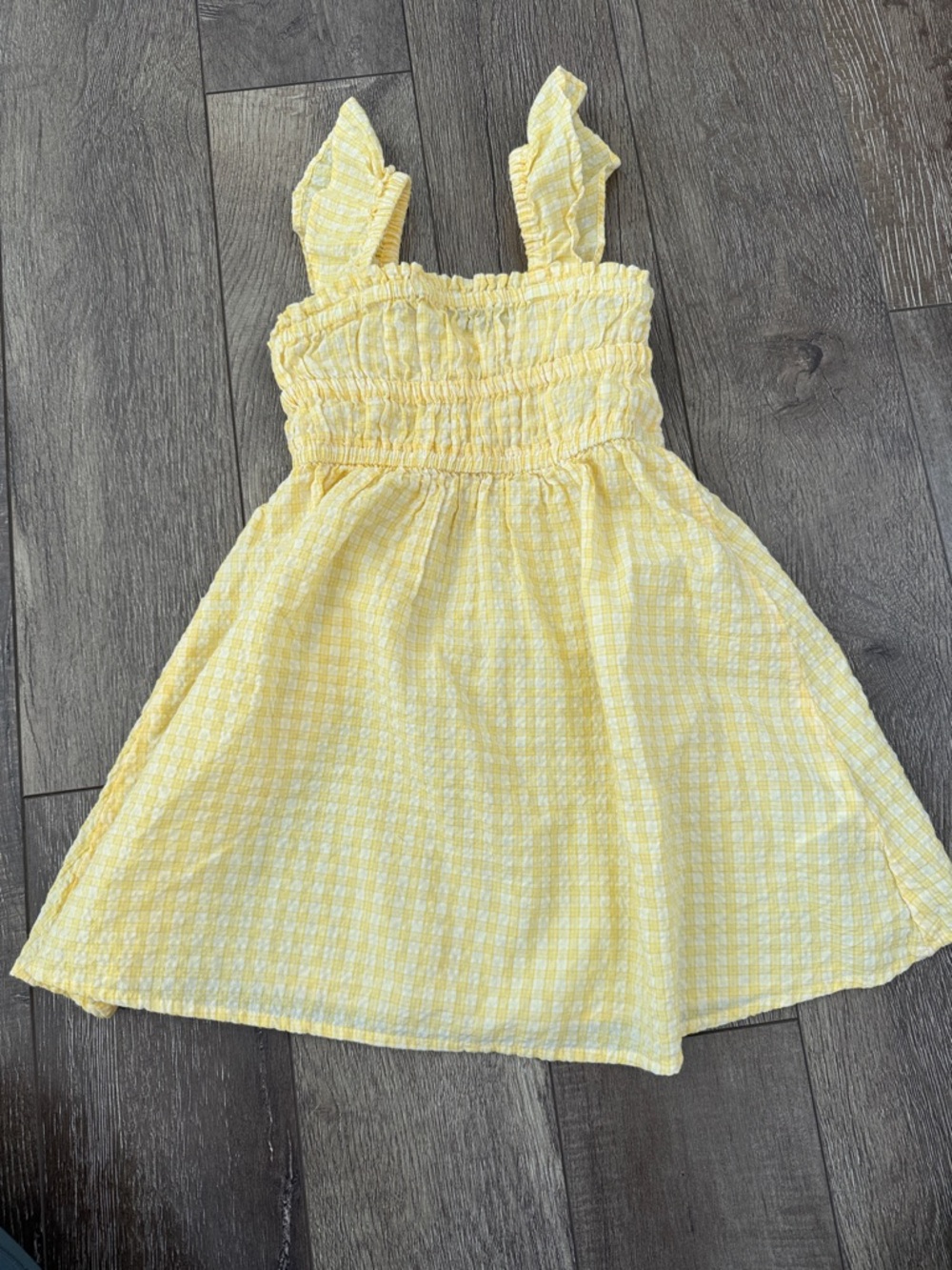 Cotton on kids Girls Yellow Gingham Sundress with Ruffle Straps